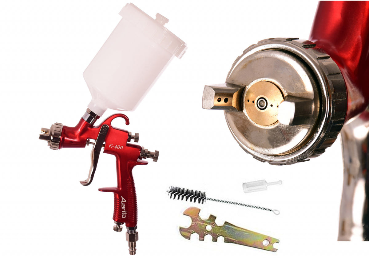Pistol de vopsit, Auarita K-400 LVMP, cana plastic 600 ml, duza la alegere, consum aer 155 - 270 l/min