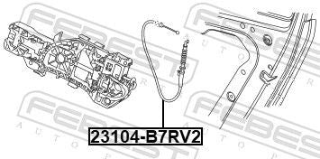 FEBEST 23104-B7RV2 Cablu, deblocare usi pentru VW PASSAT
